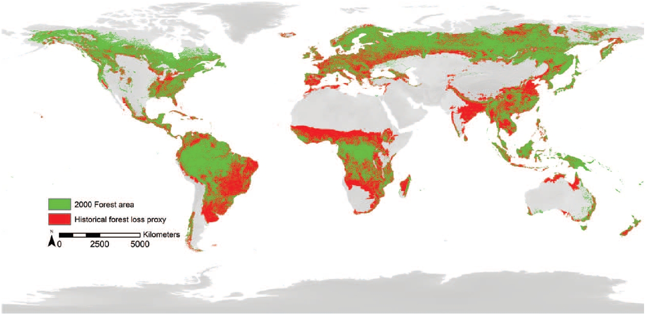 Sandker et al 2017 Figure 2 Global deforestation patterns comparing recent and past forest loss processes through a spatially explicit analysis